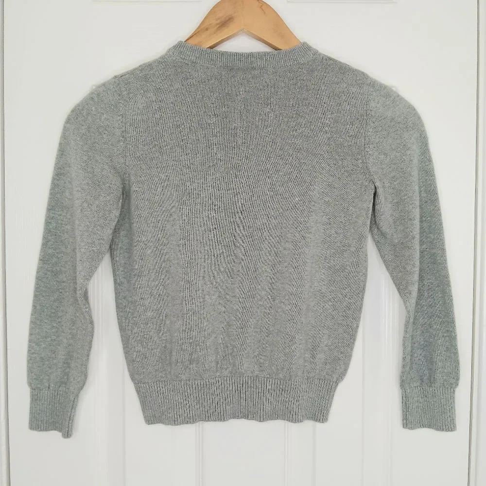 THE CHILDREN’S PLACE Boys Gray V-Neck Cotton Sweater Size 5/6 Classic Cozy